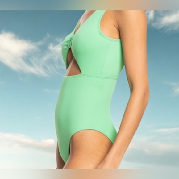 ROXY | One Piece Swimsuit | Peekaboo Cutout | Green | Women’s L - Picture 1 of 4